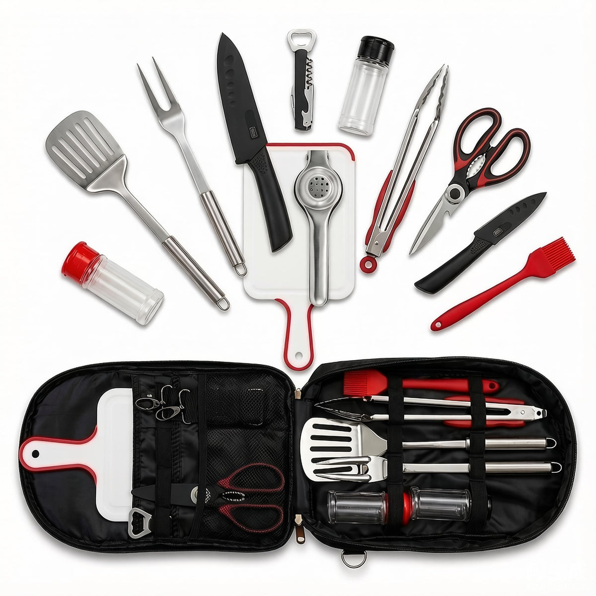 LEEKEWAY front view with bag showing compact kit for easy travel