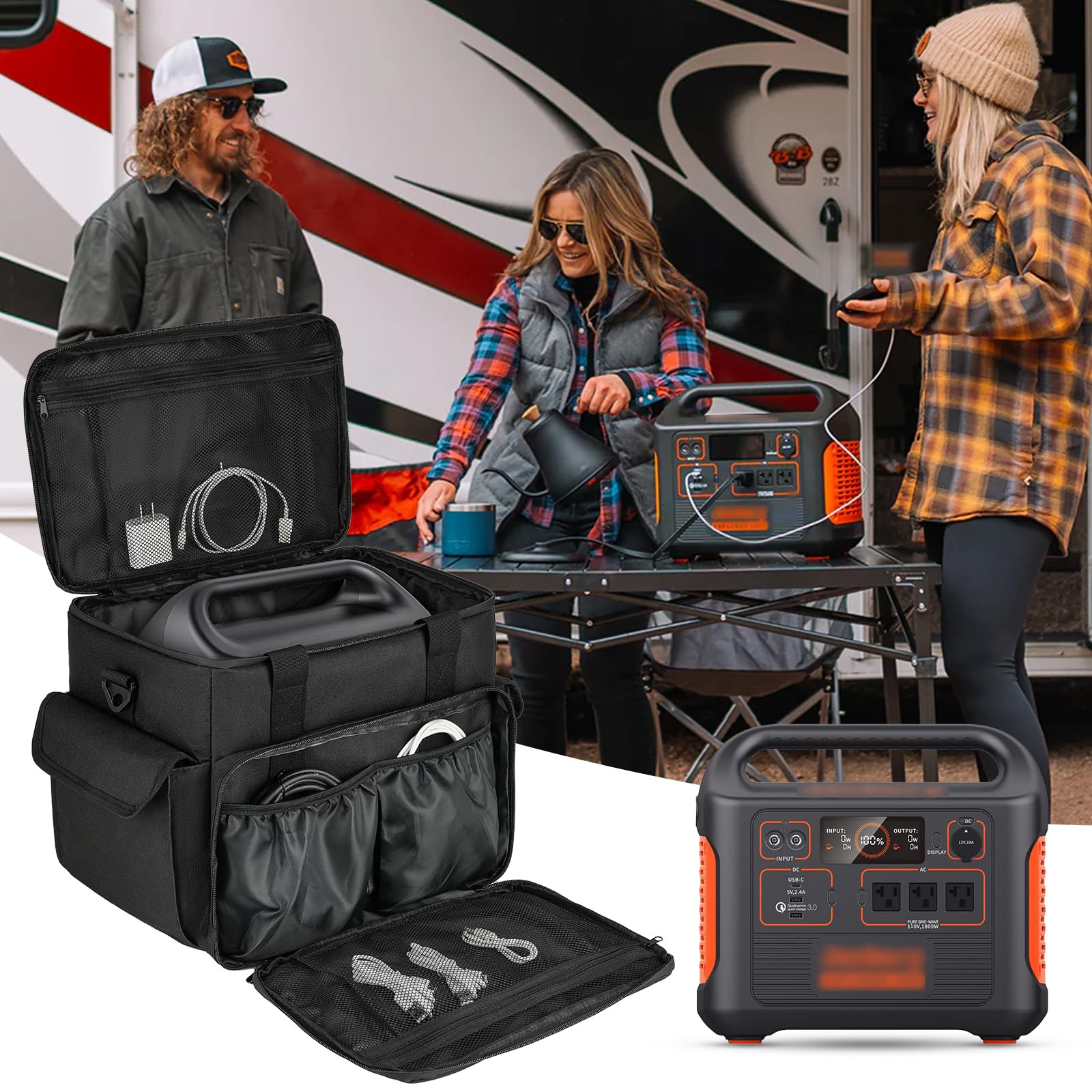LEFOR·Z case beside tent illustrating travel-ready power transport