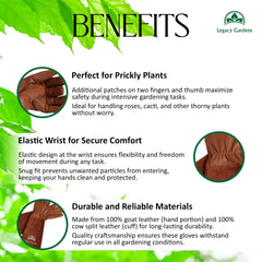 Legacy Gardens close-up of goatskin texture highlighting durable puncture-resistant leather