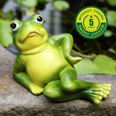 LEGIFO close-up of smiling frog showing painted detail and whimsy