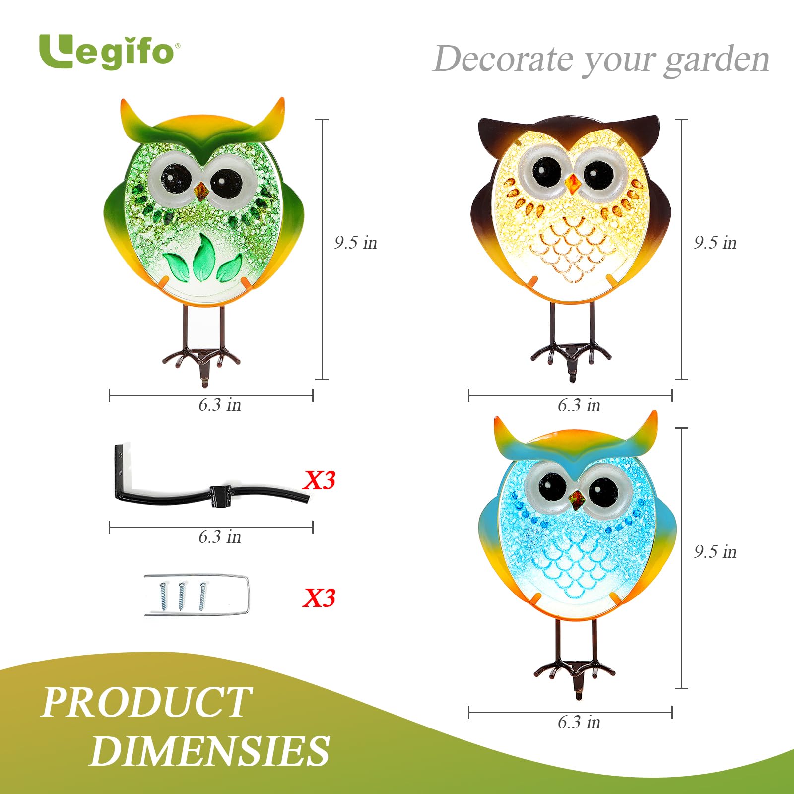 LEGIFO owl attached to fence shows branch clip fastening and decorative flair
