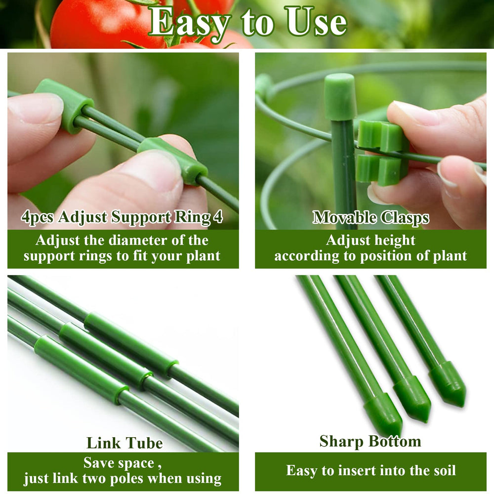 Legigo cage installed in a potted tomato plant giving upright support and easier harvesting