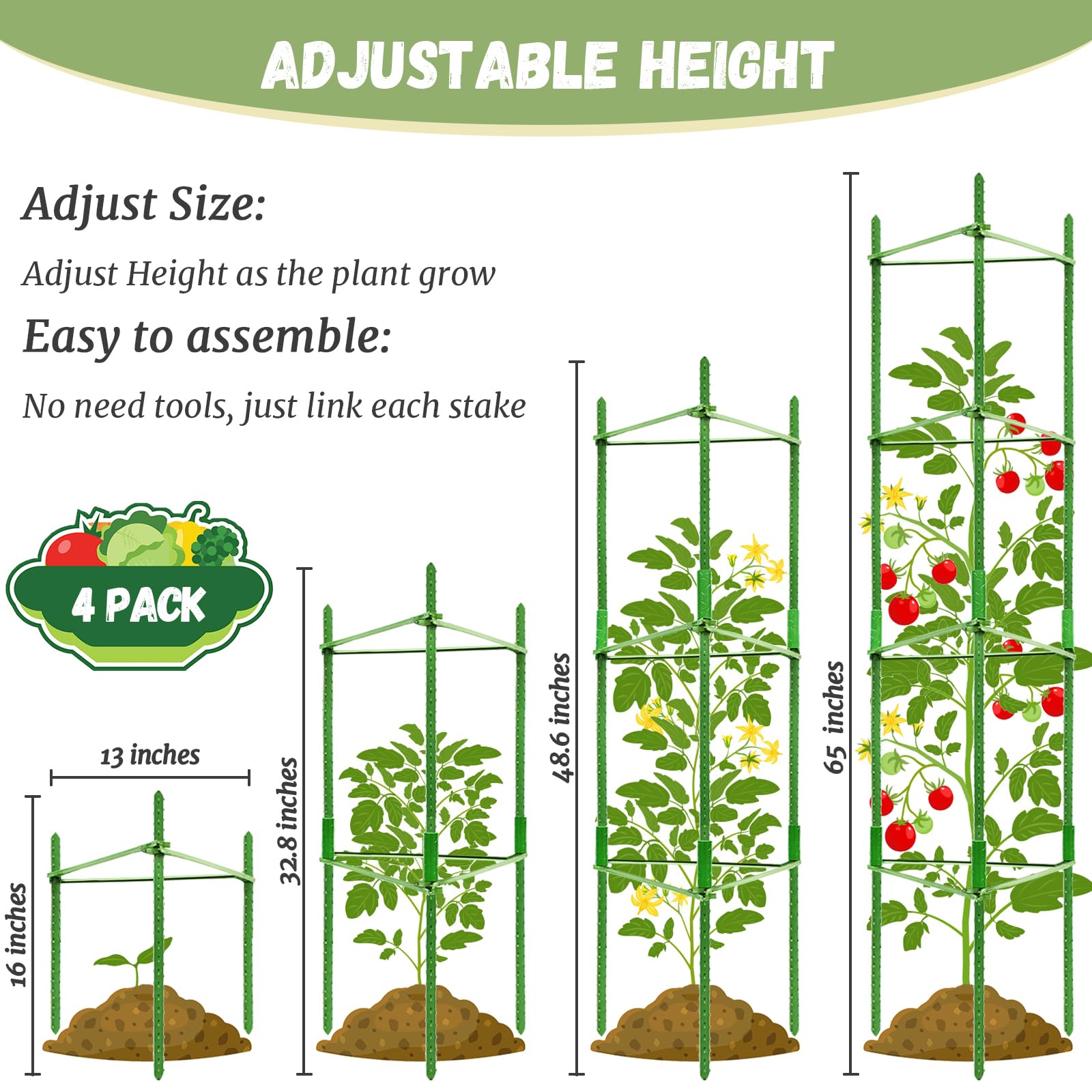 Legigo pointed stake tip close-up for easier soil insertion benefit