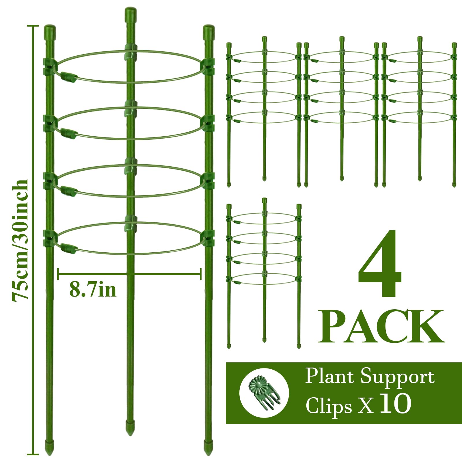 Legigo close-up of adjustable rings demonstrating easy repositioning to support growing stems