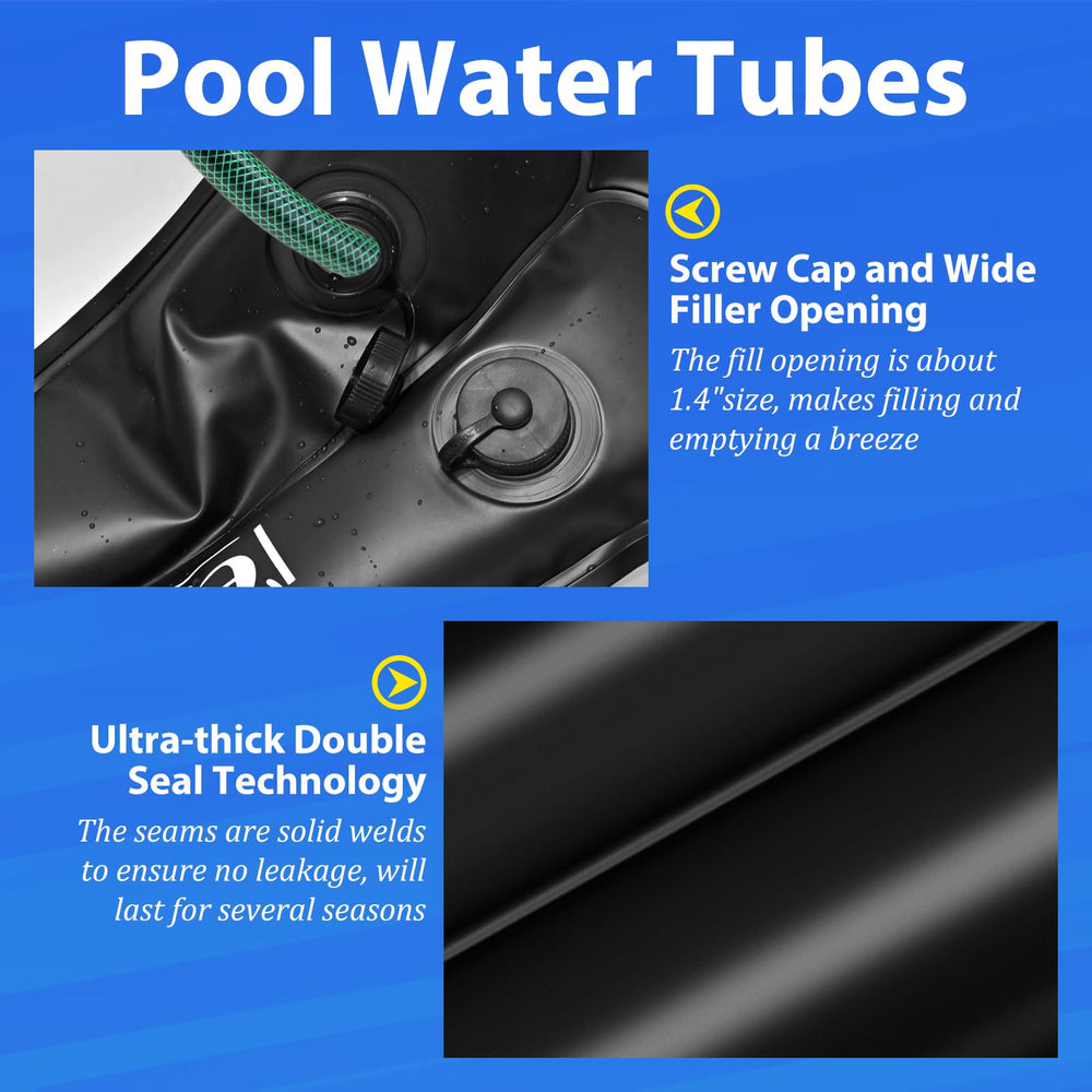 Legigo filled water tube laid along pool edge providing cover stability