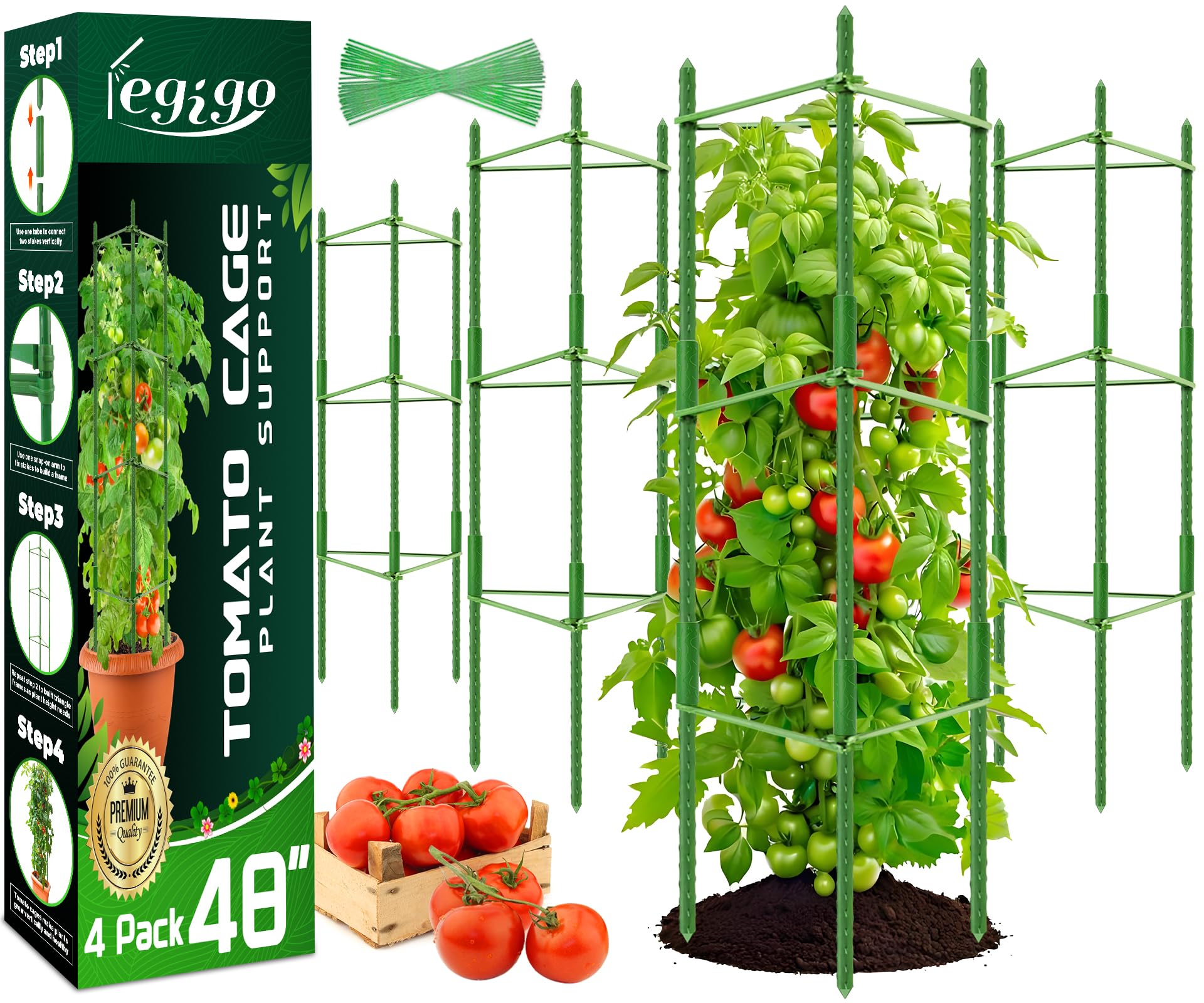 Legigo front packaging showing 4-pack trellis kit and parts benefits
