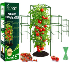 Legigo front view of four assembled cages shows stable garden support
