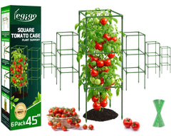 Legigo front view of six assembled tomato cages showing stability and value