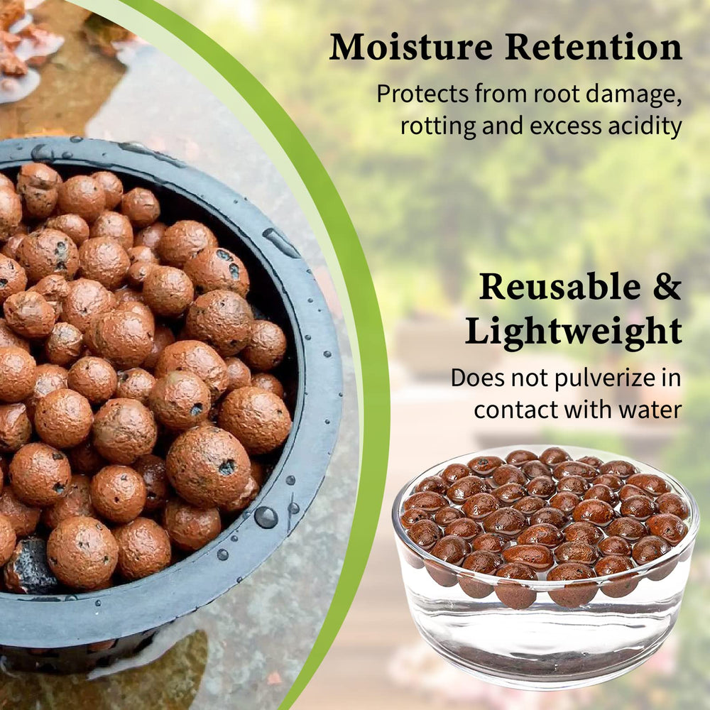 Legigo pebbles in a plant pot supporting visible roots for improved drainage benefit