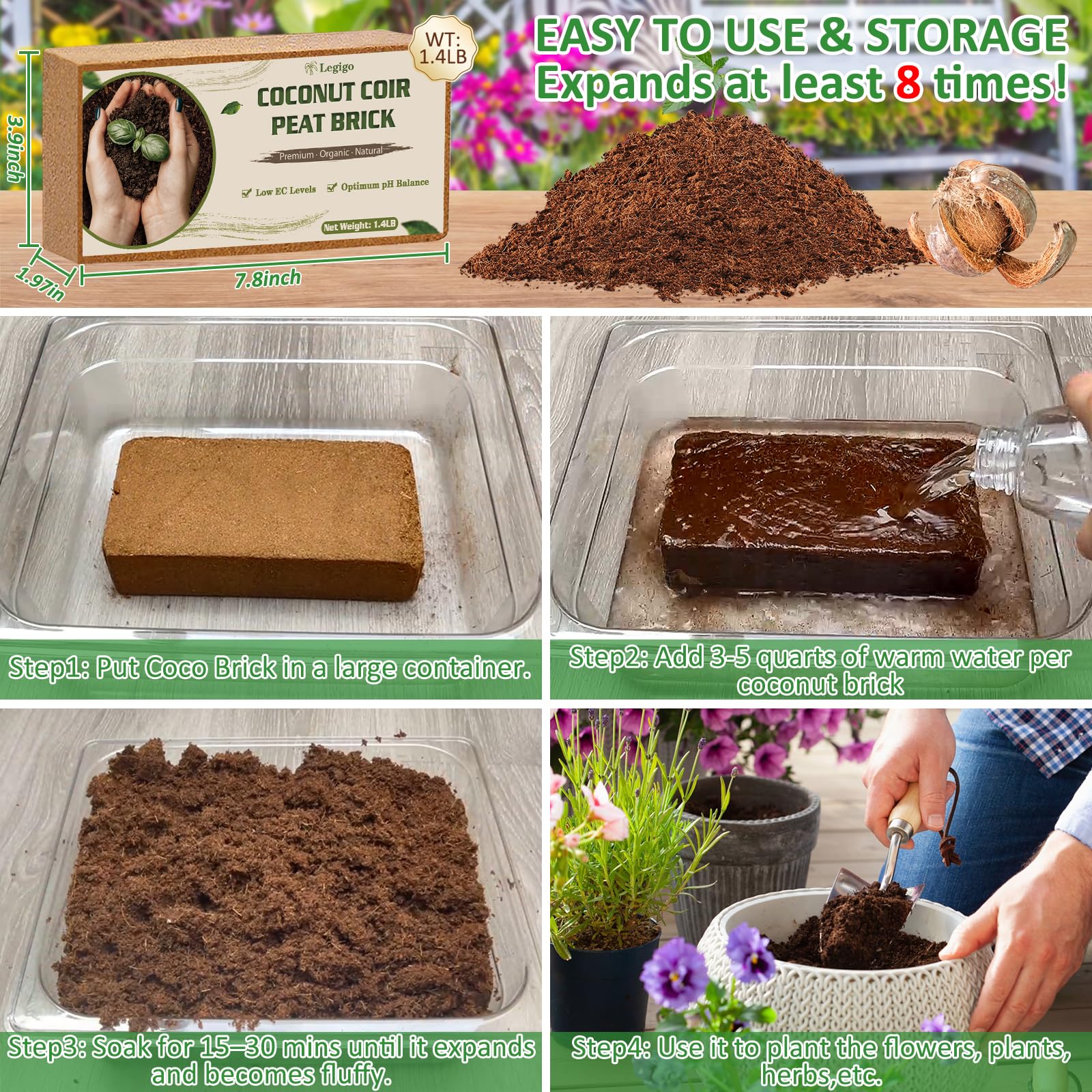 Legigo mixed with potting soil in seed tray promoting healthy seed starts