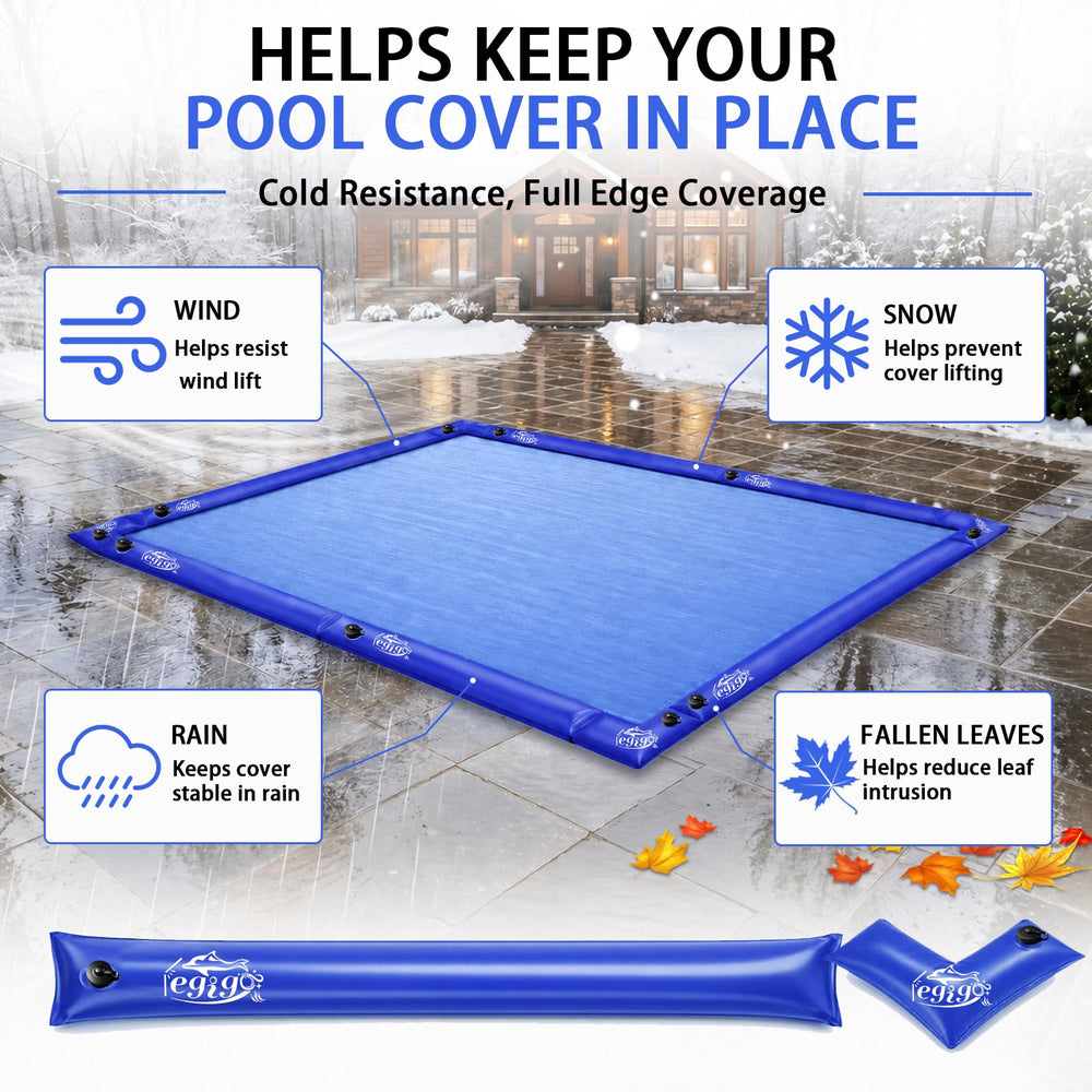 Legigo straight water tube laid along pool cover edge for stable anchoring