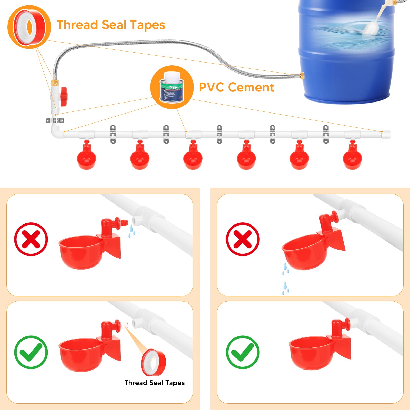 LEIFEOSH drill bit and PVC glue displayed for straightforward DIY installation