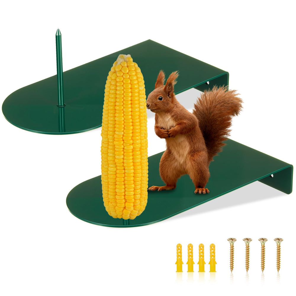 LEIFIDE front view metal squirrel feeder showing sturdy platform and mount benefit