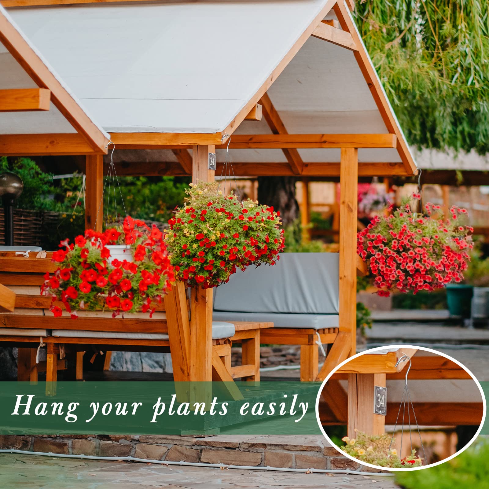 LEIFIDE hangers in patio lifestyle setting demonstrating decorative use