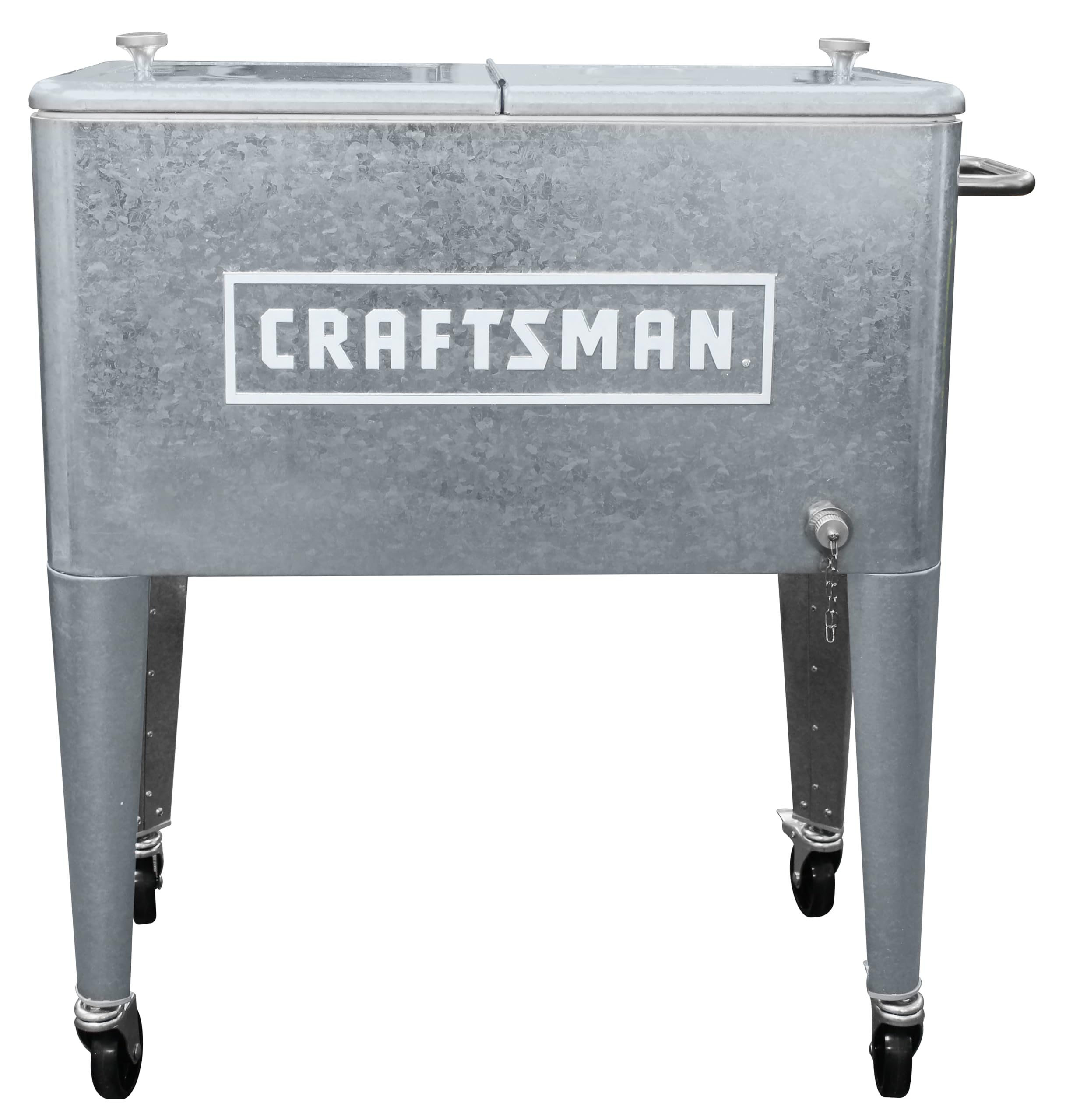 Leigh Country Craftsman caster close-up showing wheels and brake for secure mobility