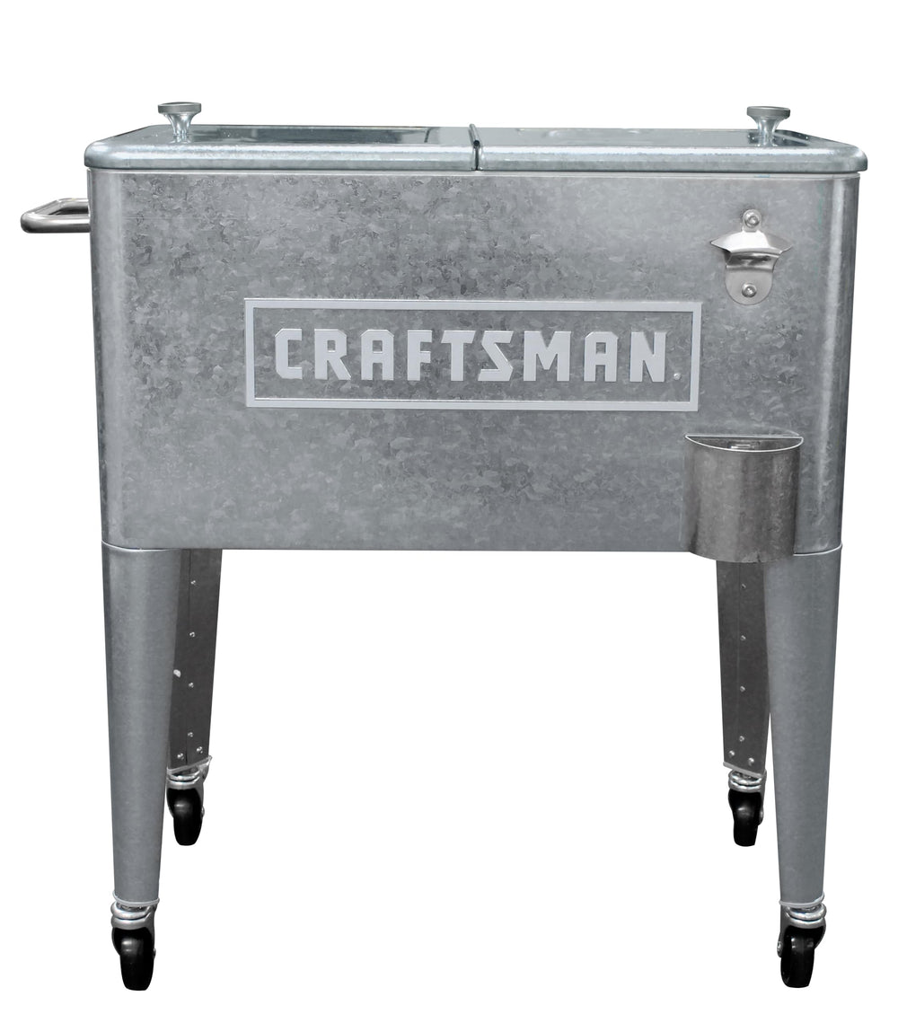 Leigh Country Craftsman front view showing galvanized exterior and double lid, stylish and functional