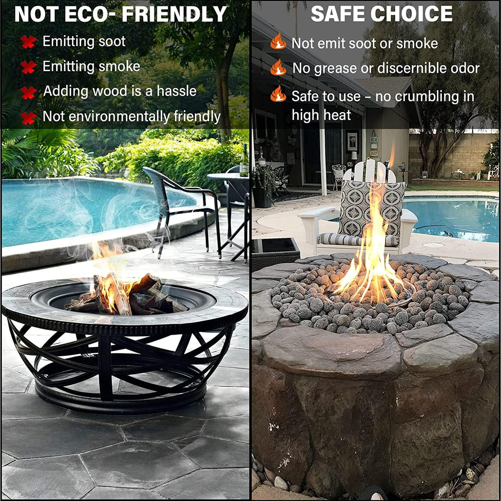 LEIMO KPARTS lava rocks used in a landscape bed offering low-maintenance contrast