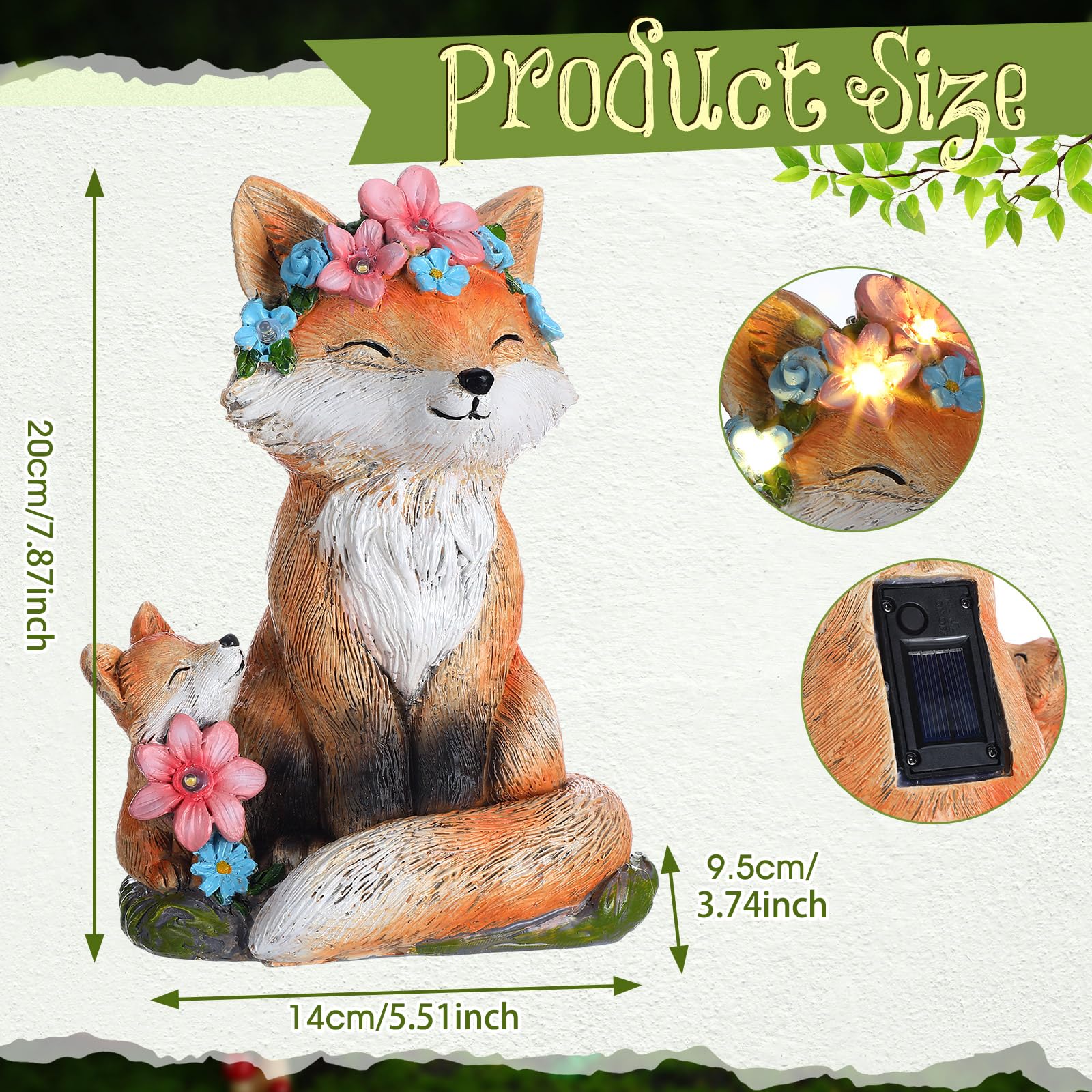 Leinuosen close-up side profile detail of fox figurine highlighting resin texture and craftsmanship