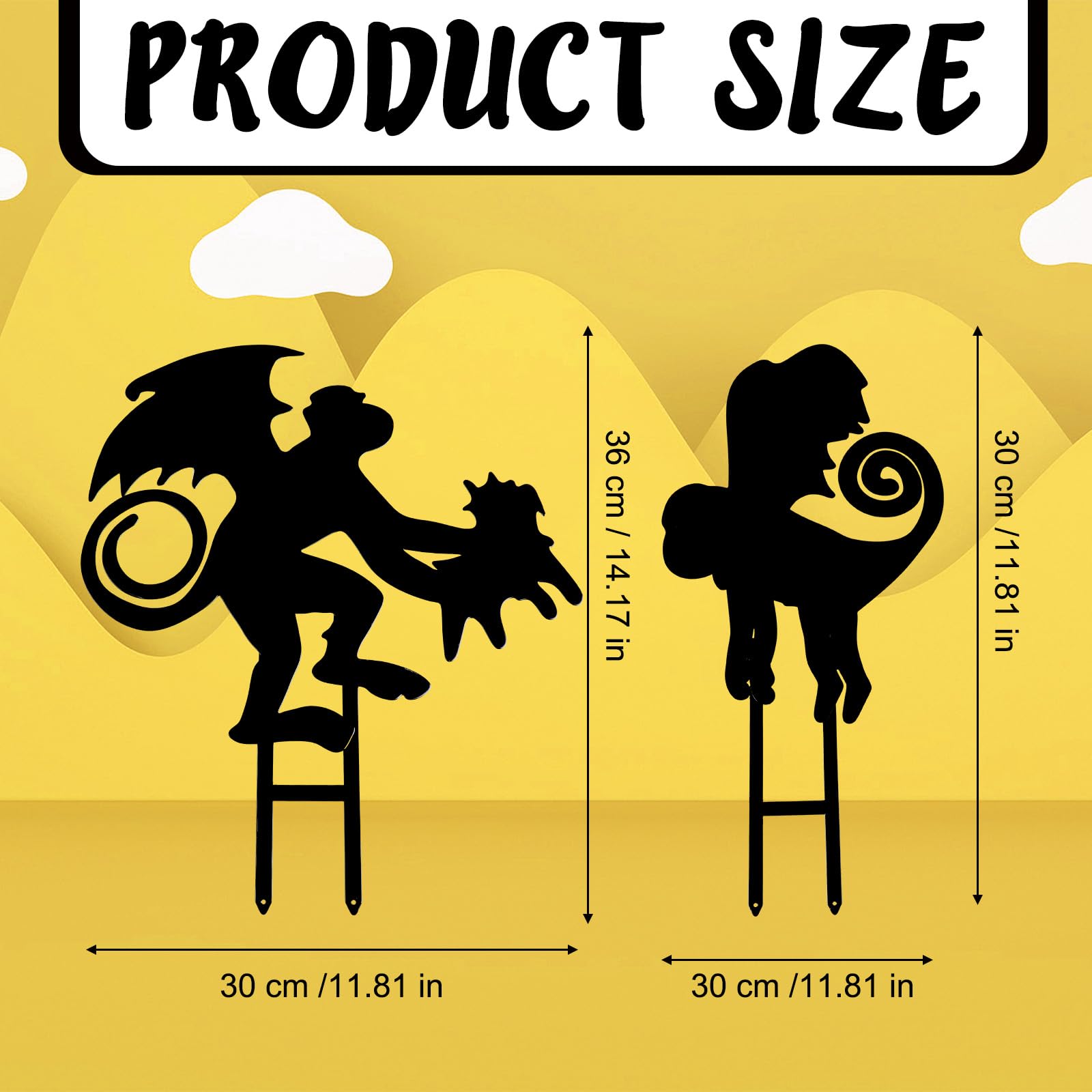Leinuosen stakes beside ruler showing 32x30cm size for accurate scale and planning