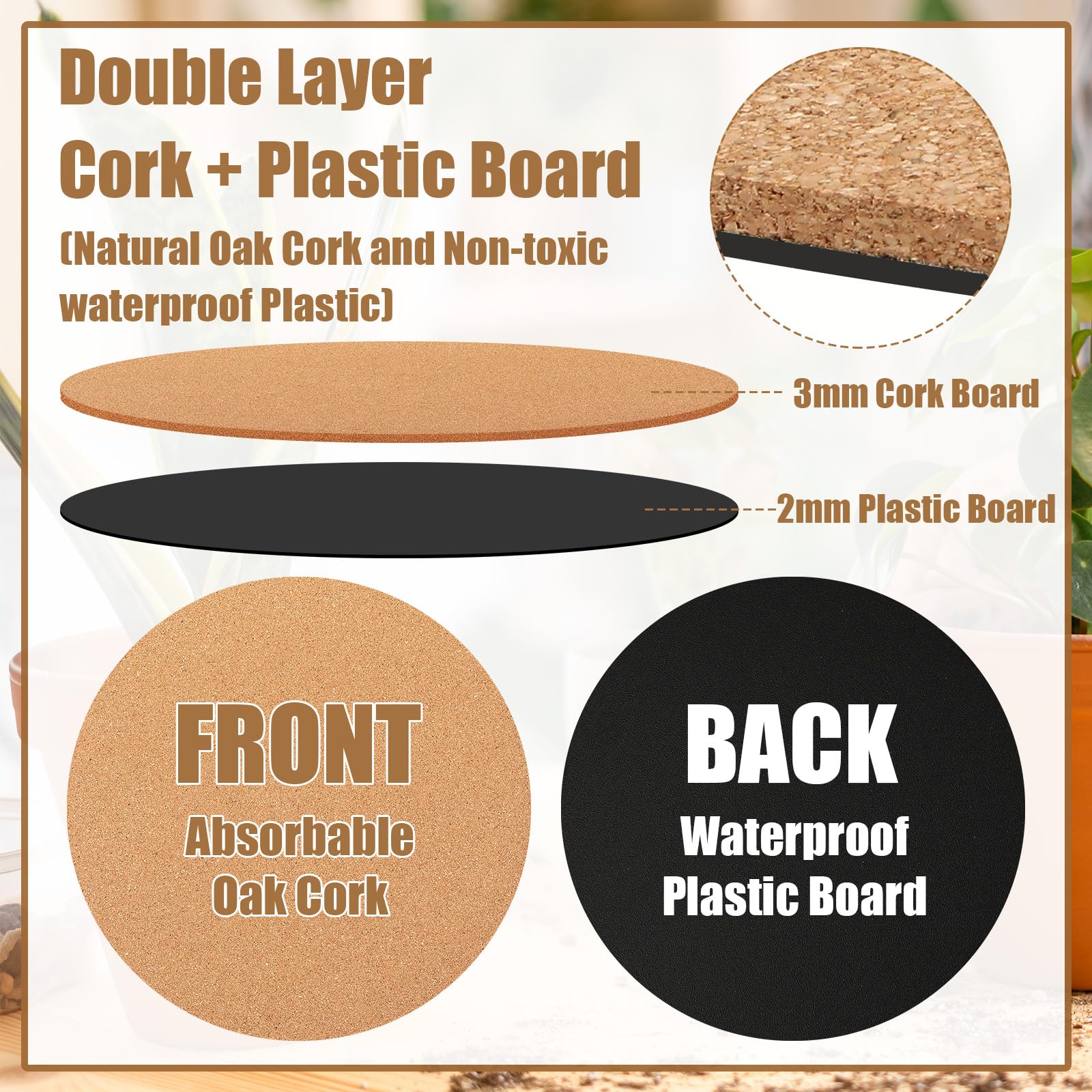 Leinuosen underside PP backing detail showing waterproof barrier and leak protection benefit