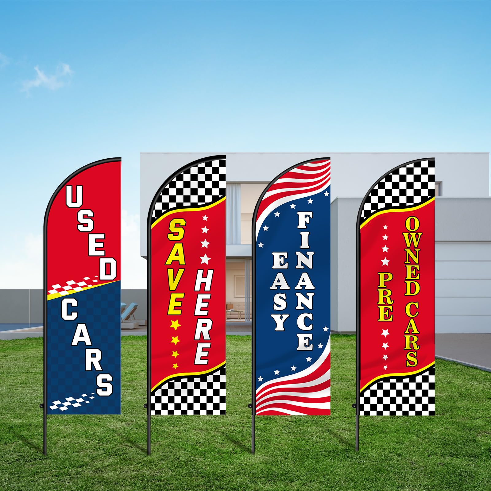 Leinuosen close-up on 'Save Here' print emphasizing sale messaging to attract buyers