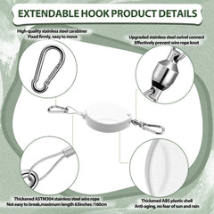 Leinuosen retractable steel cable closeup showing smooth extend/retract action