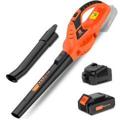 Leisch Life front view showing compact blower and easy-grip handle for comfortable use