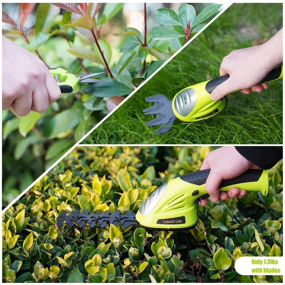 Leisch Life trimmer cutting border grass in garden showing tidy edge results benefit