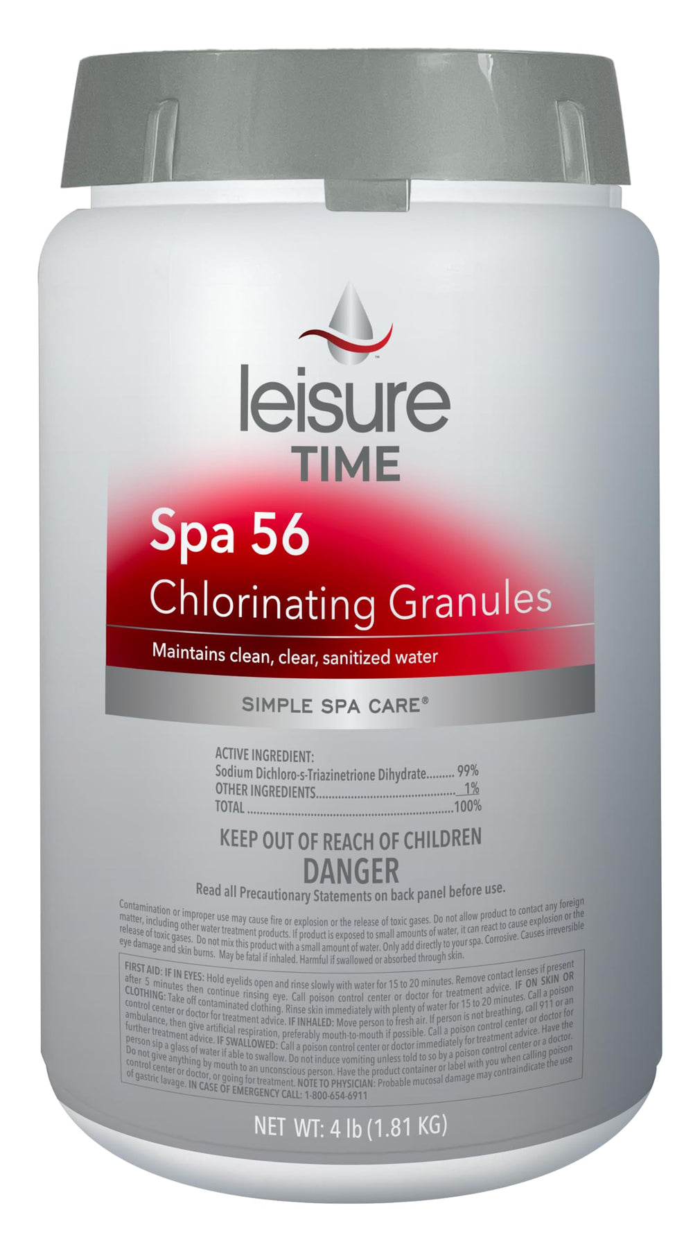Leisure Time bucket front view showing product and clear labeling benefit