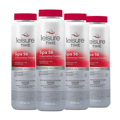 Leisure Time front label view showing product and fast-dissolving chlorine benefit