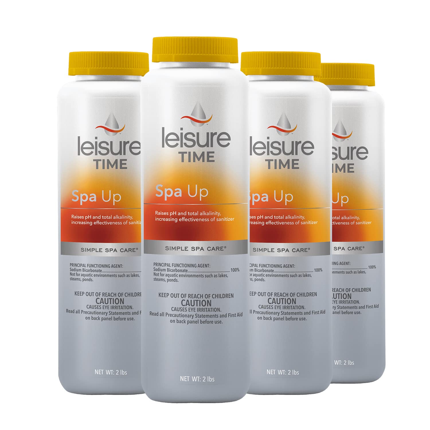 Leisure Time Spa Up front packaging showing 2-pound container and clear label benefit