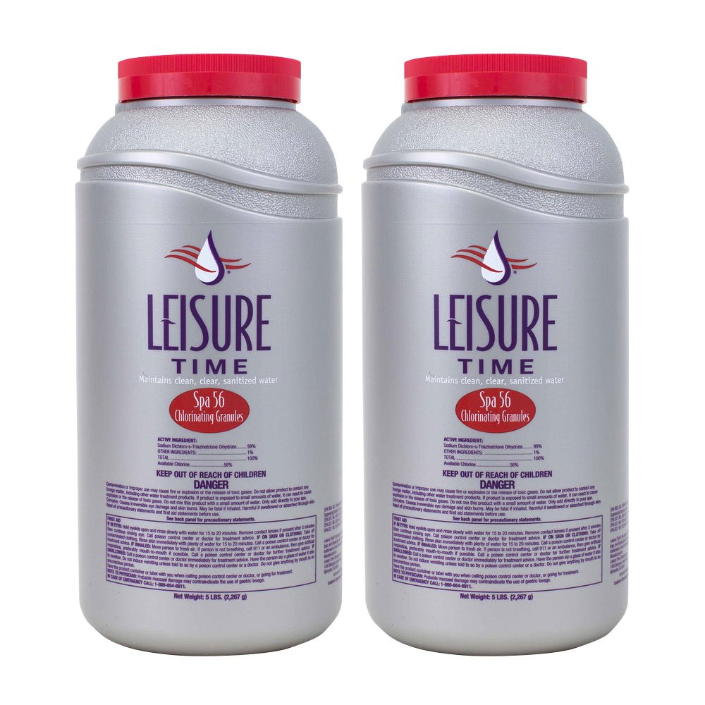 Leisure Time front packaging showing granules and clear spa benefit