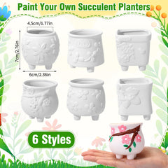 Leitee close-up of floral relief on pot highlighting paint guides