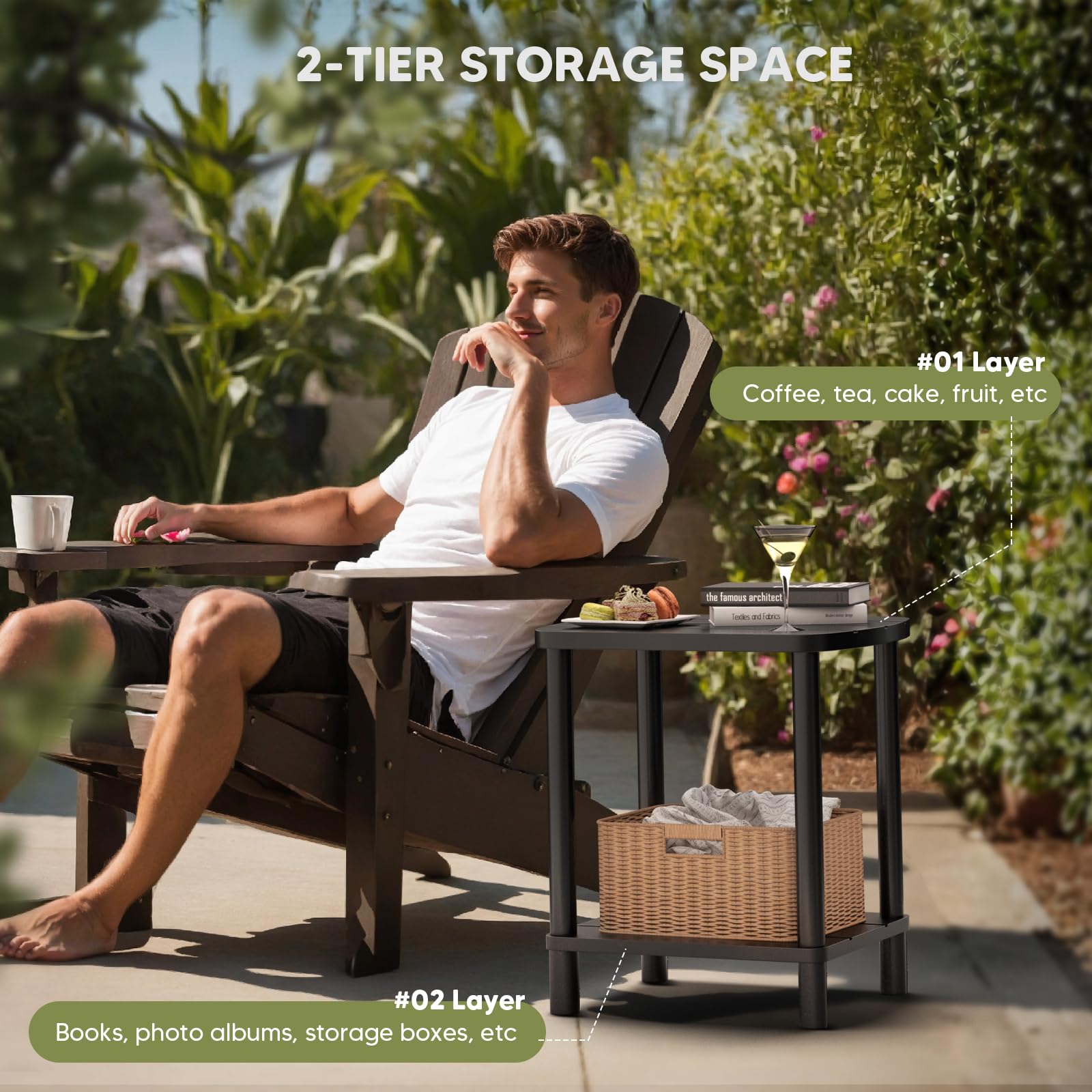 LEJANEOYE table in patio setting showing weather-resistant outdoor use