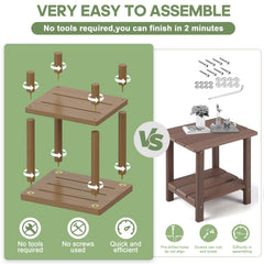 LEJANEOYE two-tier storage layout with items on top and lower shelf for organized use