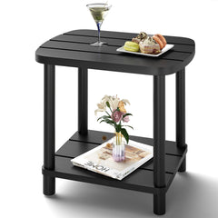 LEJANEOYE bamboo side table front view showing sturdy build and natural look benefits