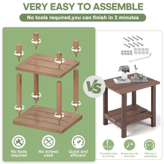 LEJANEOYE mesa junto a sillas Adirondack ideal para exteriores
