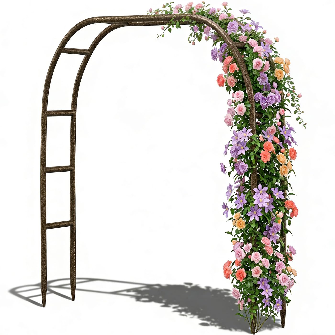 LeJoy Garden arch front view showing full frame and plants support benefit