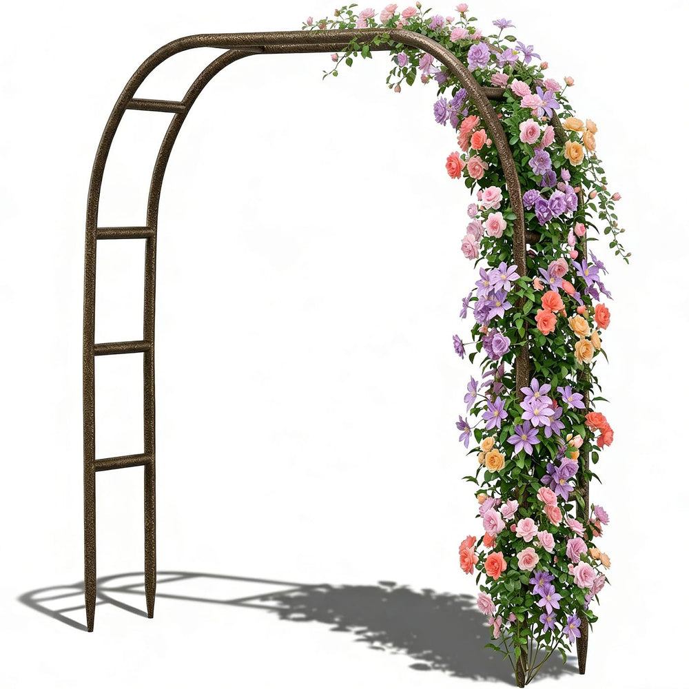 LeJoy Garden arch front view showing full frame and plants support benefit