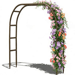 LeJoy Garden arch front view showing full frame and plants support benefit