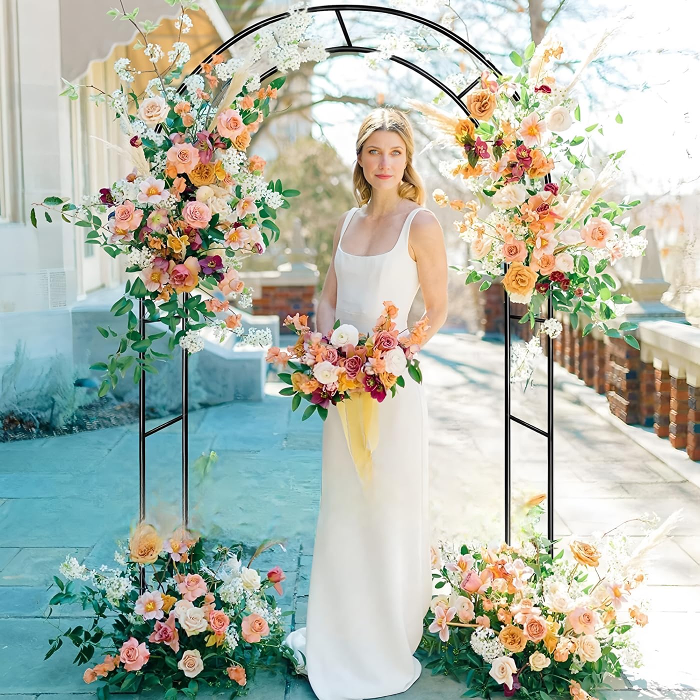 LeJoy Garden arch styled indoors with tulle and balloons for party decoration
