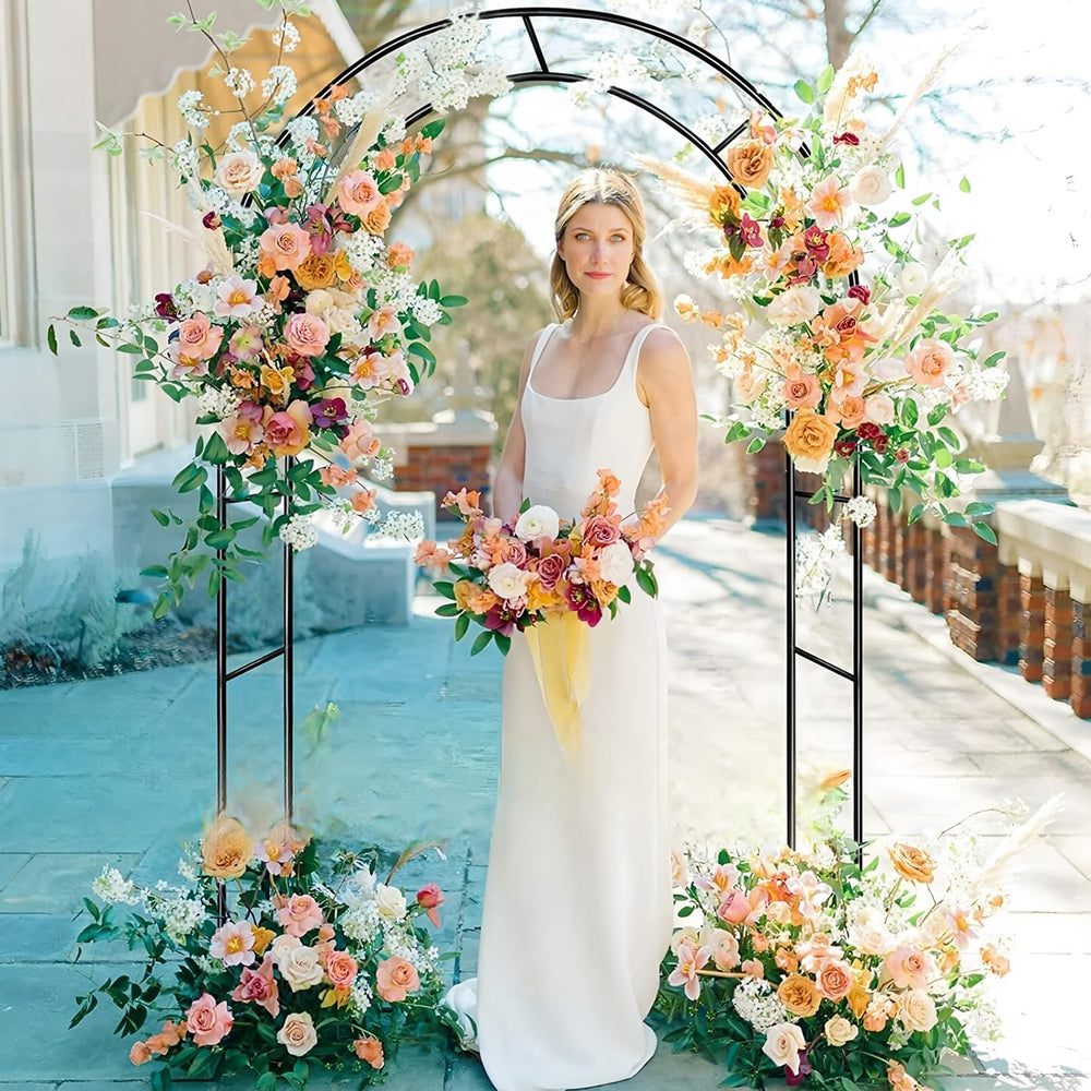 LeJoy Garden arch styled indoors with tulle and balloons for party decoration