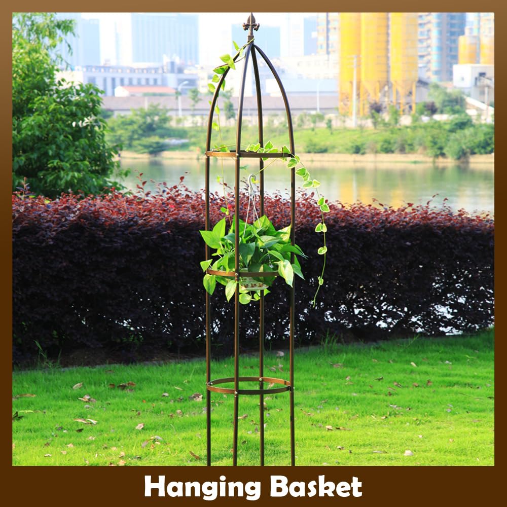 LeJoy Garden obelisk base stakes detail showing secure ground anchoring