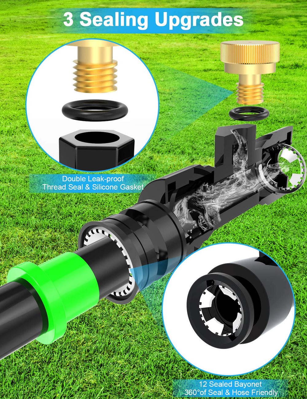 Lekit close-up of precision brass nozzle highlighting durable construction and tight seal