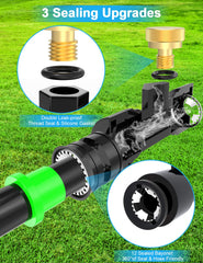 Lekit close-up of precision brass nozzle highlighting durable construction and tight seal