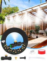 Lekit front packaging showing full 89ft misting kit and components for quick install