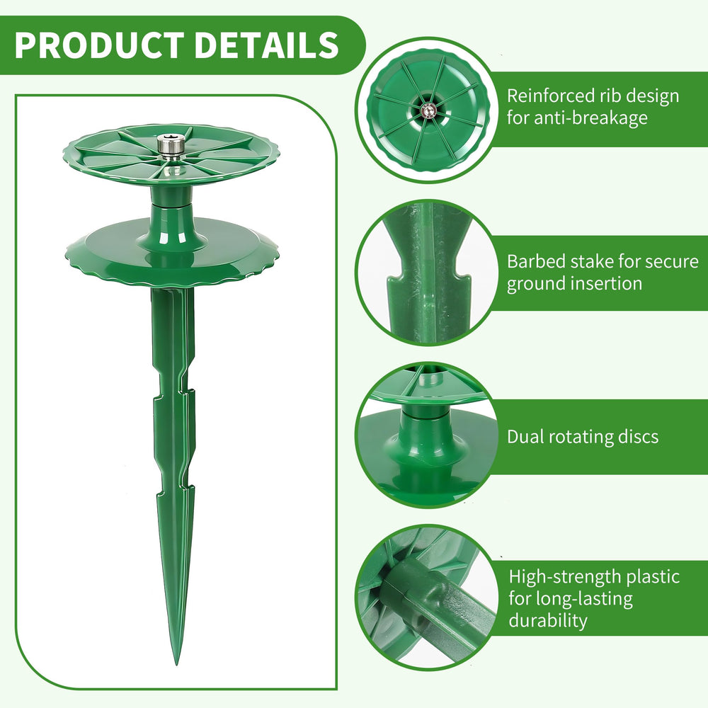 LEMEWEL barbed tip inserted in soil demonstrating easy, tool-free installation