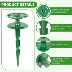 LEMEWEL barbed tip inserted in soil demonstrating easy, tool-free installation