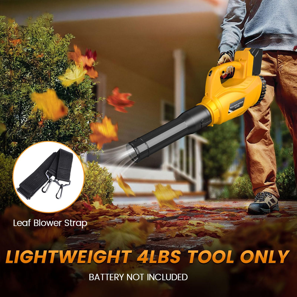 Lemolifys blower clearing patio leaves quickly for fast yard tidy-up