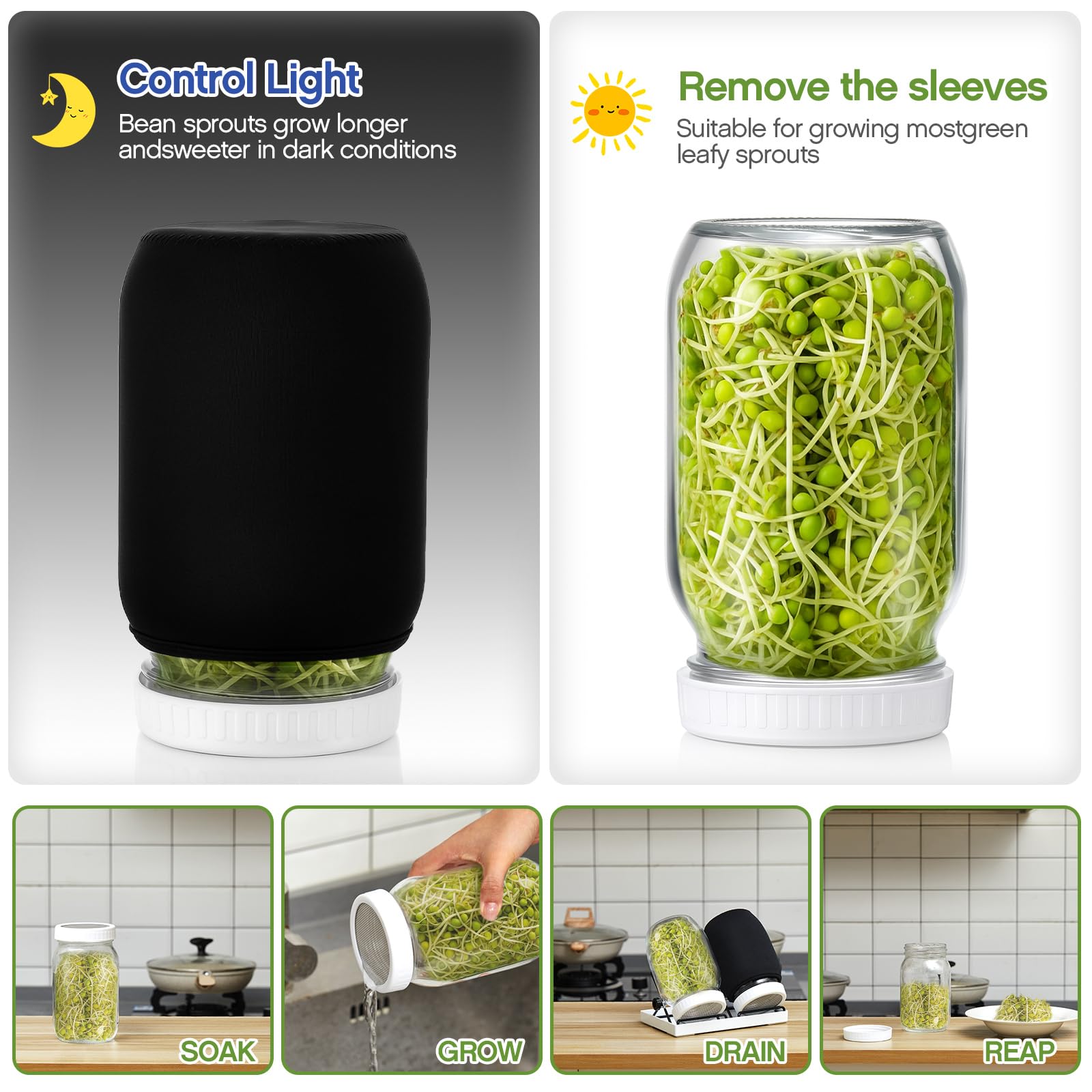 LemonRoad drain tray catching runoff from jars to keep counters clean and organized